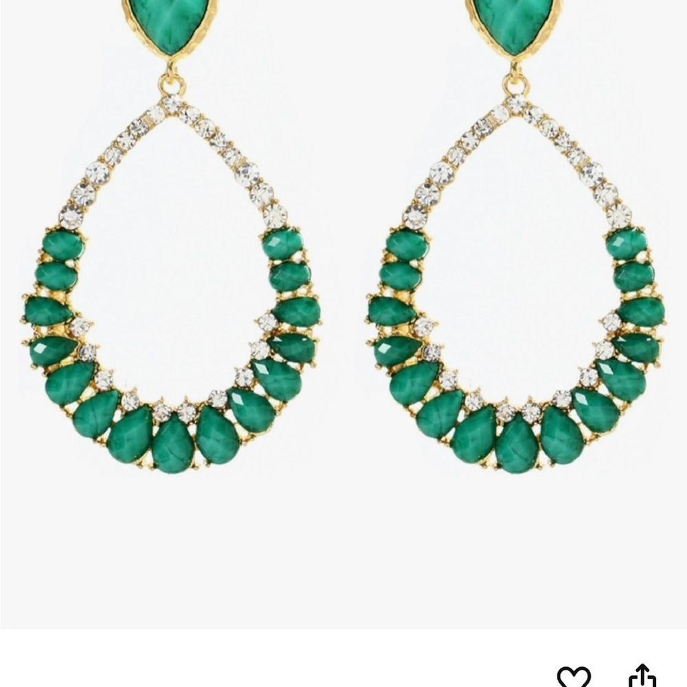 Nakamol Green and Gold Teardrop Earrings